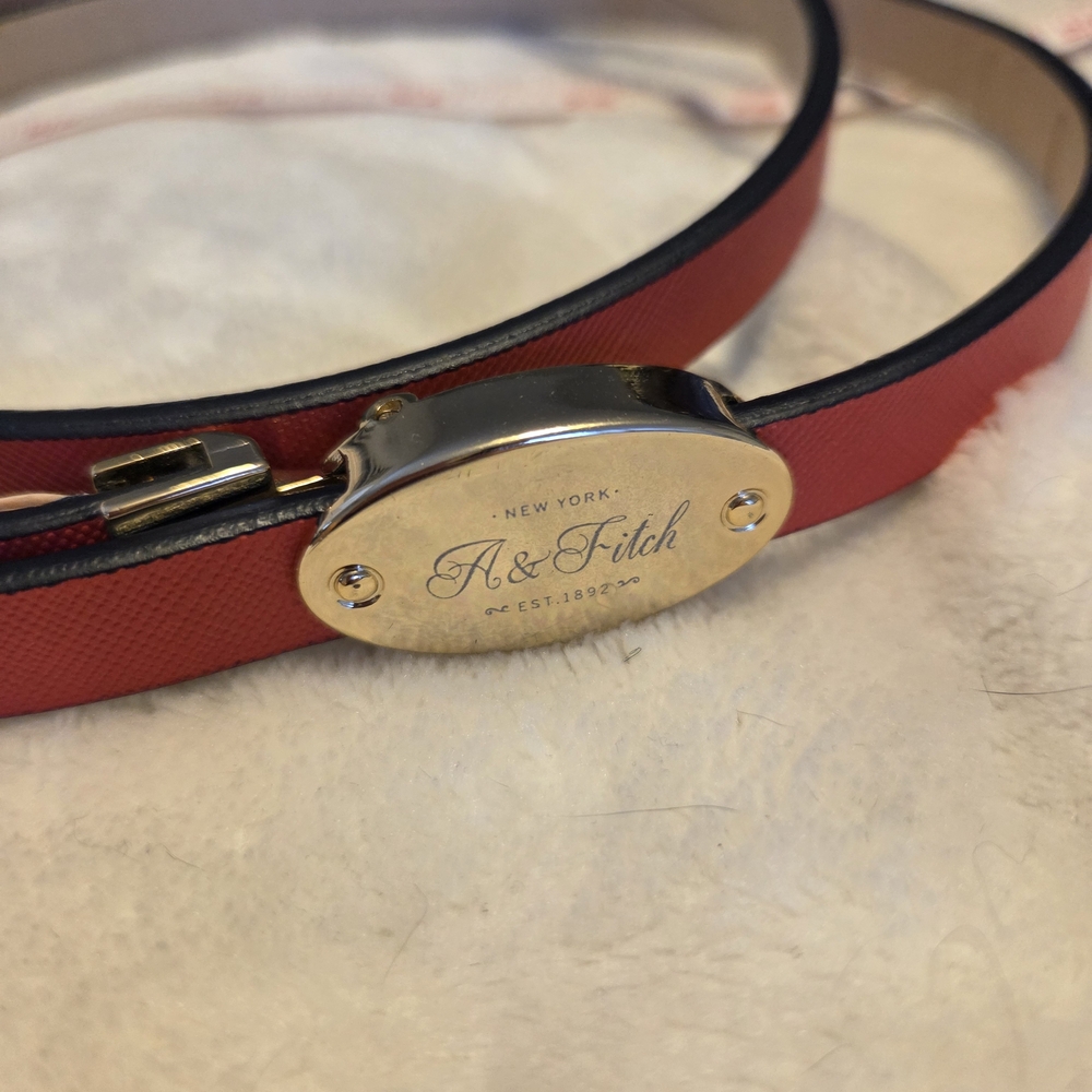 Pink Leather Skinny Belt by Abercrombie & Fitch